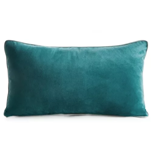 Gaja3 téglalap alakú bársony díszpárna Sötét türkiz 30x50 cm