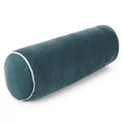   Gaja5 henger alakú bársony díszpárna Sötétkék 45x15 cm