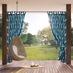  Garden9 vízálló kerti függöny elkötővel Türkiz 155x240 cm
