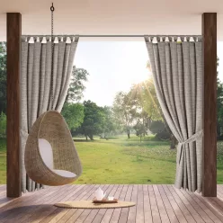   Garden10 vízálló kerti függöny elkötővel Barna 155x260 cm