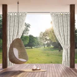   Garden12 vízálló kerti függöny elkötővel Krémszín 155x220 cm