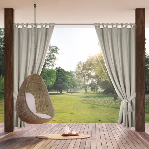 Garden kültéri függöny vízálló anyagból elkötővel Bézs 155x220 cm