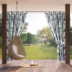   Garden20 vízálló kerti függöny elkötővel Zöld 155x220 cm