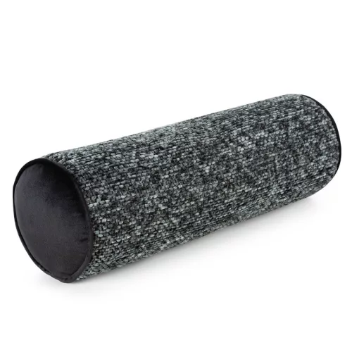 Henger alakú díszpárnahuzat zsenília fonalból Acélszürke 45x15 cm