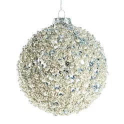 Üveg karácsonyfadísz sz537 Ezüst 10 cm
