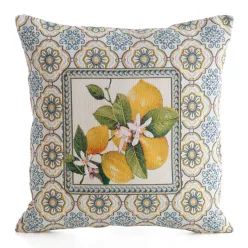 Citromos gobelin párnahuzat Sárga 45x45 cm - 5 cm