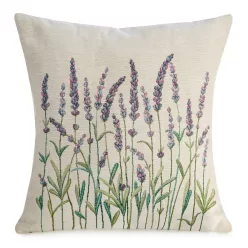 Levendulás gobelin párnahuzat Natúr 45x45 cm - 5 cm