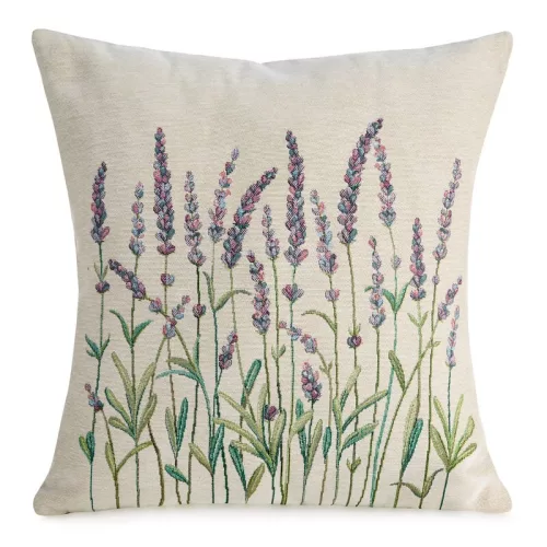 Levendulás gobelin párnahuzat Natúr 45x45 cm - 5 cm