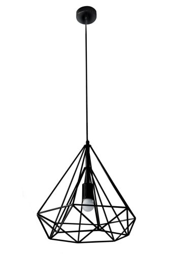 Wire csillár fém búrával Ezüst 36x62 cm
