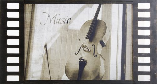 Violin falikép Fekete/fehér 60x30x1 cm