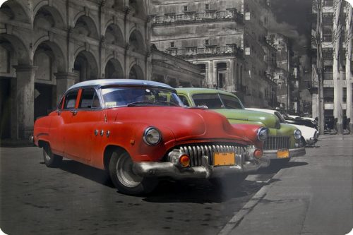 Car mintás alátét  30x43 cm Piros/zöld