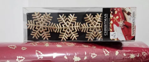 XMAS Szalvéta gyűrű, 4db/szt., arany