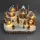 Dioráma mézeskalács falu mozgó fenyővel, LED-es poly 24,5x16x16,3cm barna, fehér