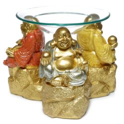   SZERENCSEHOZÓ BUDDHA-OLAJ ÉS VIASZÉGETŐ AROMALÁMPA-ARANY GLITTERES