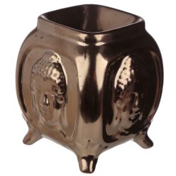   DOMBORNYOMOTT BUDDHA-OLAJ ÉS VIASZÉGETŐ AROMALÁMPA - bronz