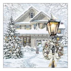 Christmas house papírszalvéta 33x33cm, 20db-os