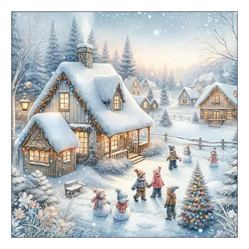 Winter in backyard papírszalvéta 33x33cm, 20db-os