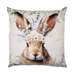 párnahuzat 45x45cm, nyuszi virágokkal