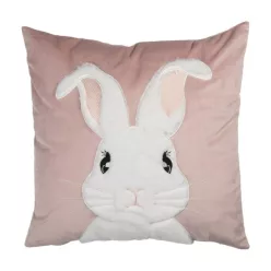 párnahuzat 45x45cm, fehér plüssnyuszival