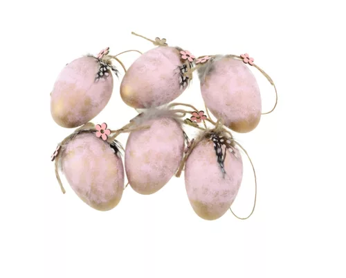 Tojás műanyag 4cm 12db/szett metál rose gold