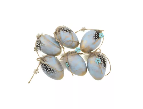 Tojás műanyag 4cm 12db/szett metál kék