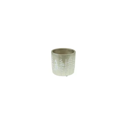 Kaspó kő fenyő mintával 12*12*11cm ezüst