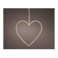 Szív fém D38 LEDes kültéri meleg fehér