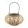 BAMBUSZ MÉCSESTARTÓ ÜVEG BETÉTTEL 23X12CM,BEIGE
